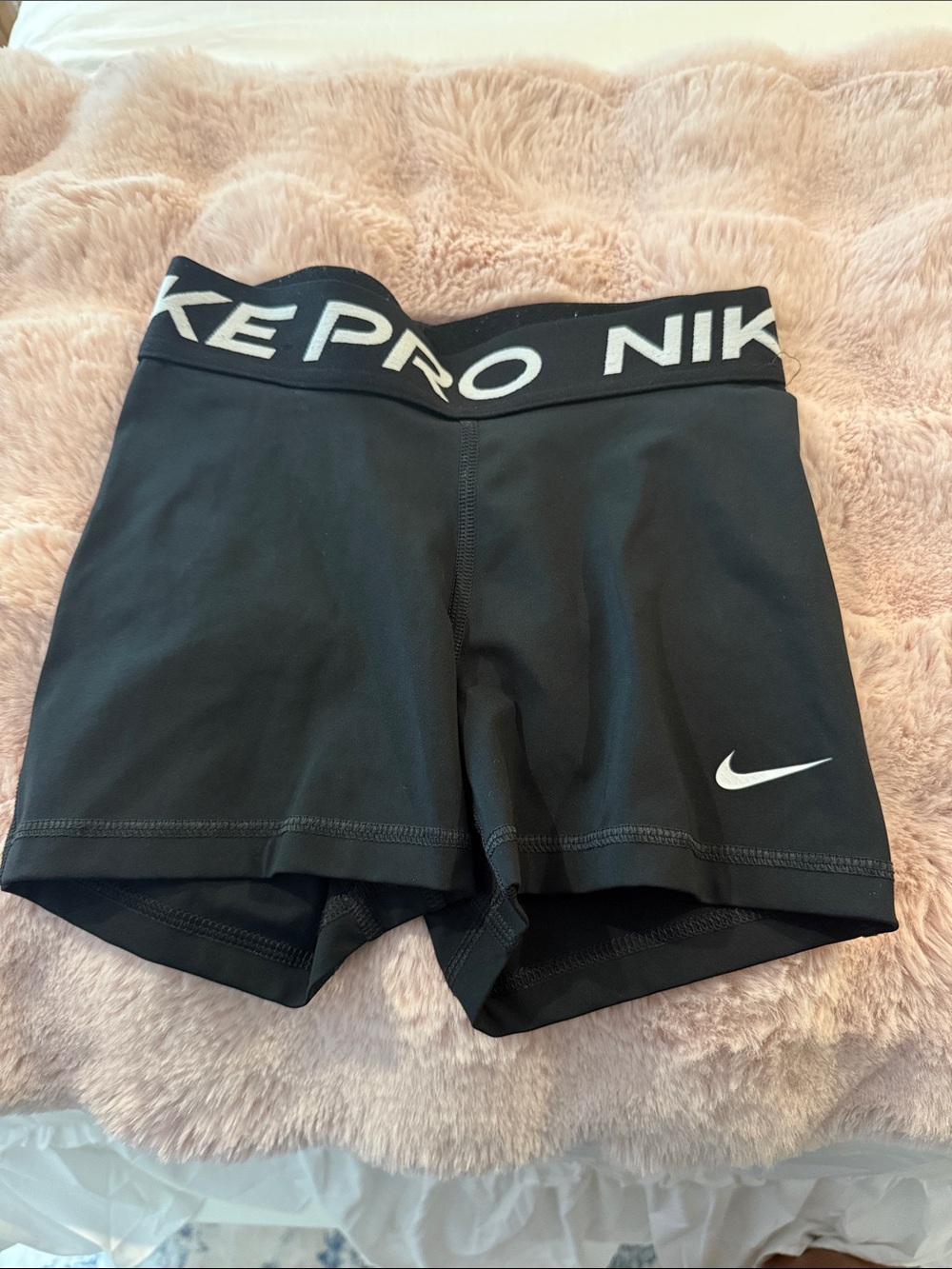 Nike Black Compression Training Shorts with White Swoosh